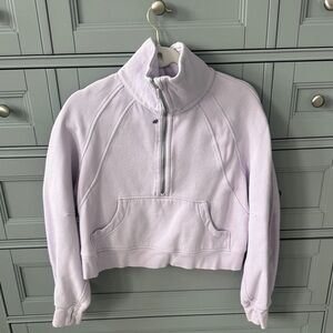 lululemon athletica Scuba Light Lavender Quarter-Zip Cropped Pullover